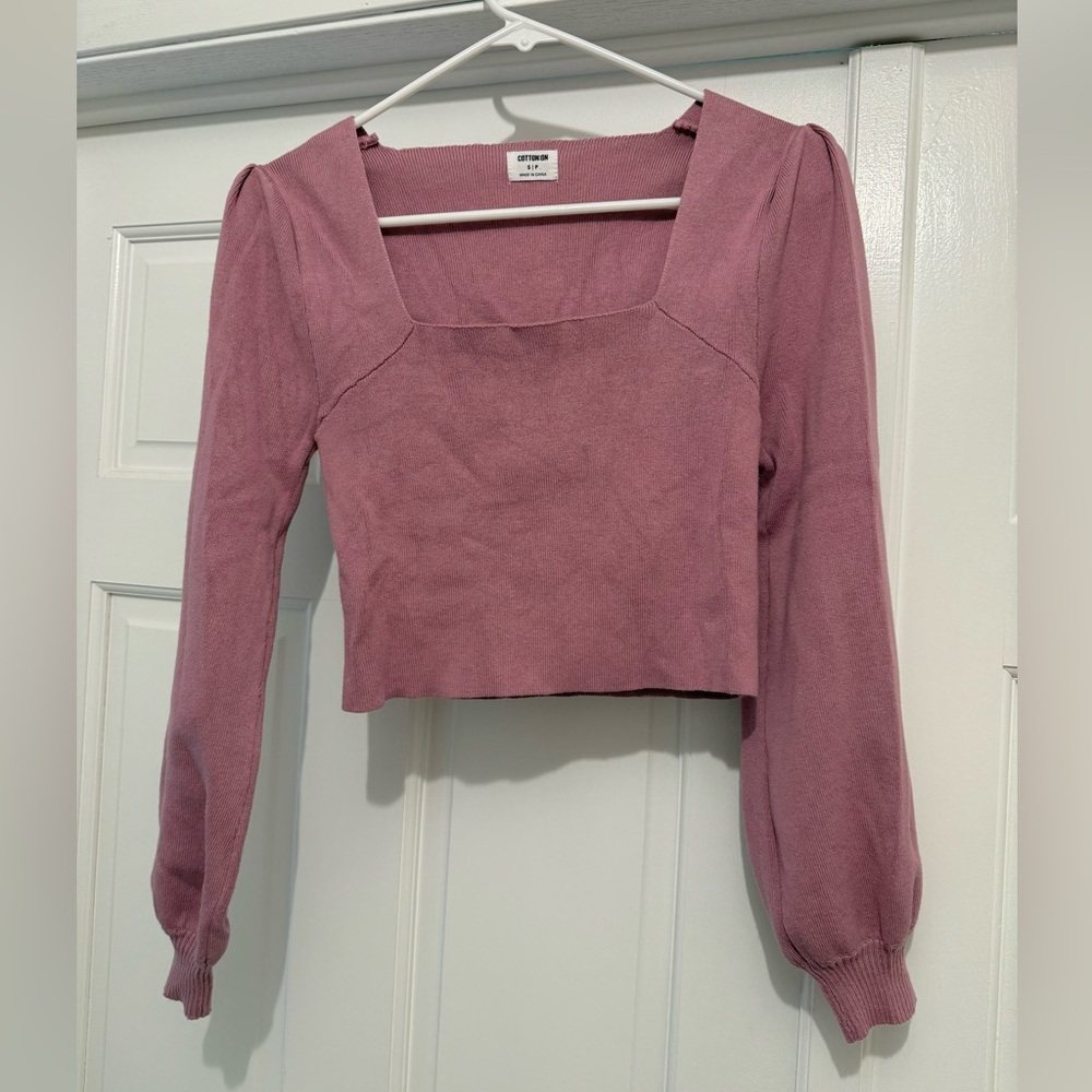Cotton On Mauve Pink Cropped Sweater
